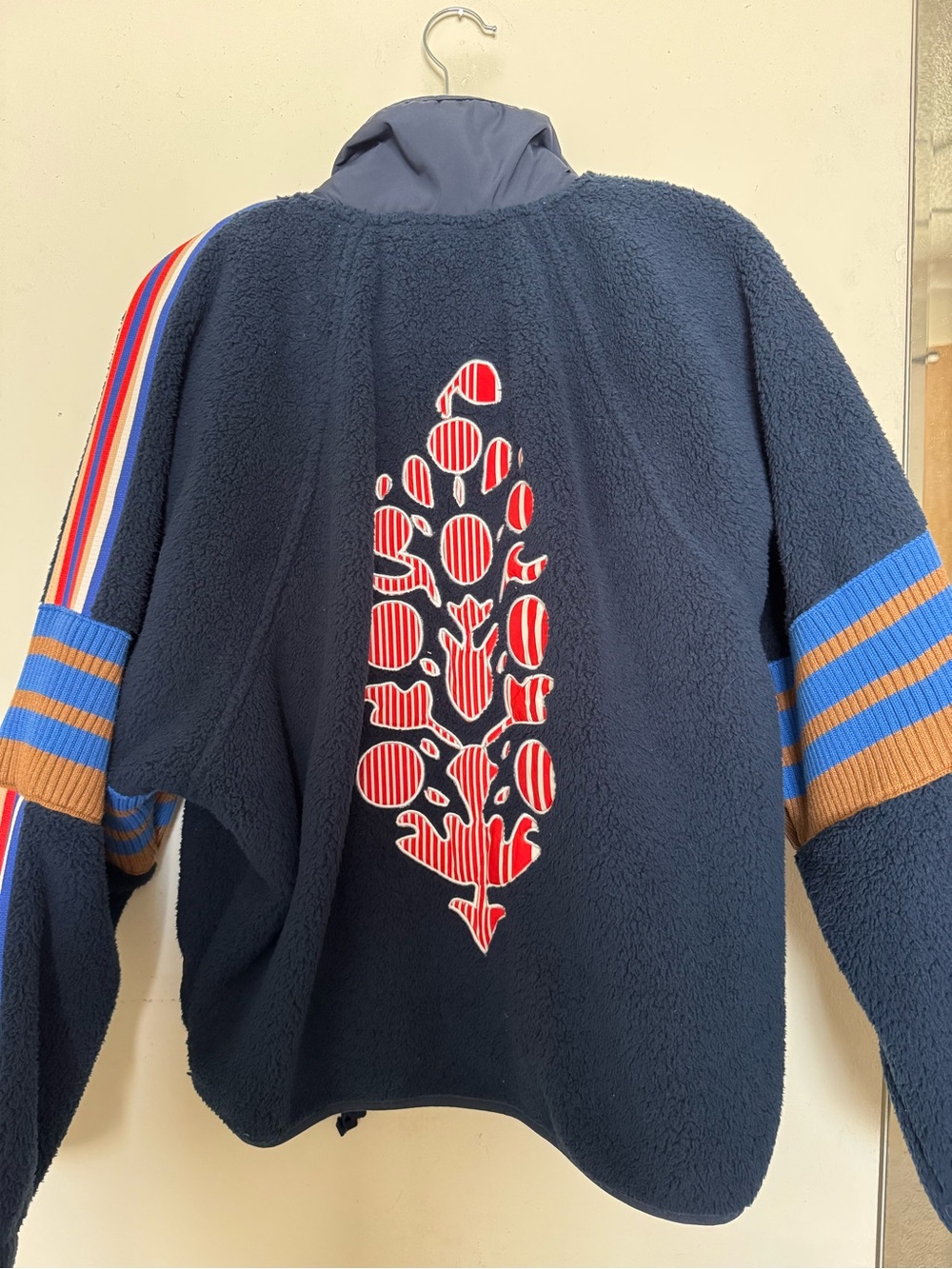 Navy Sherpa Free People Zip-Up Jacket - Picture 7 of 7